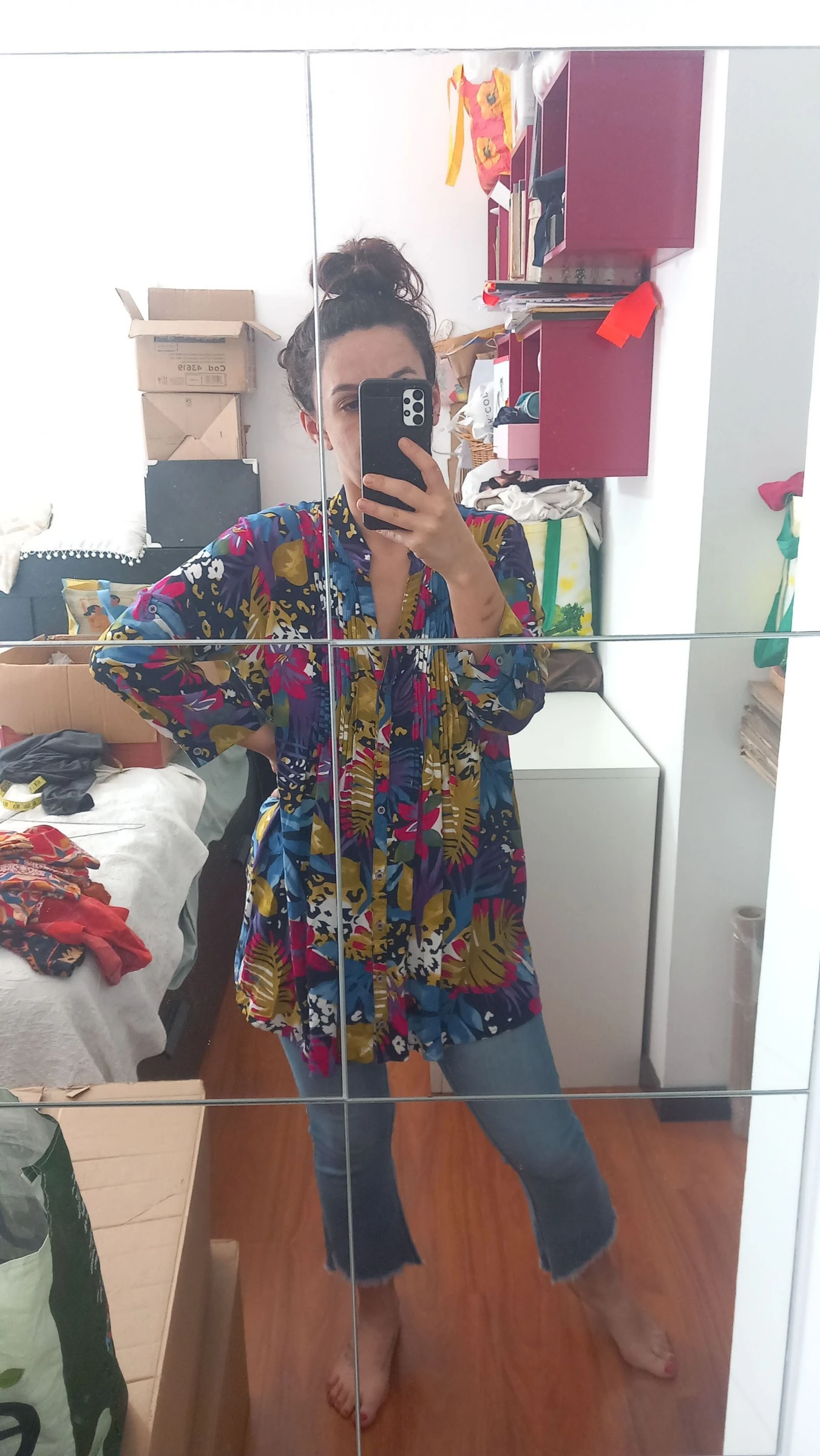 Túnica oversized floral, Anne Weyburn, tamanho M/L – photo 6